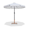 Althea White Water Resistant Fabric And Aluminum Patio Umbrella with Base Set - AT
