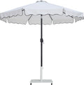 Althea White Water Resistant Fabric And Aluminum Patio Umbrella with Base Set - AW