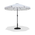 Althea White Water Resistant Fabric And Aluminum Patio Umbrella with Base Set - BB