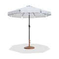 Althea White Water Resistant Fabric And Aluminum Patio Umbrella with Base Set - BT