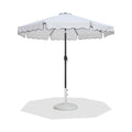 Althea White Water Resistant Fabric And Aluminum Patio Umbrella with Base Set - BW
