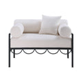 Pascaline Cream Resilient Water Repellent Fabric Upholstered Outdoor Patio Chair