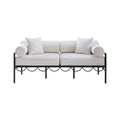 Pascaline 69.75" Cream Resilient Water Repellent Fabric Upholstered Outdoor Patio Loveseat