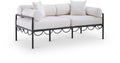 Pascaline 69.75" Cream Resilient Water Repellent Fabric Upholstered Outdoor Patio Loveseat