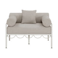Pascaline Beige Resilient Water Repellent Fabric Upholstered Outdoor Patio Chair