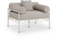 Pascaline Beige Resilient Water Repellent Fabric Upholstered Outdoor Patio Chair