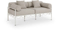 Pascaline 69.75" Beige Resilient Water Repellent Fabric Upholstered Outdoor Patio Loveseat