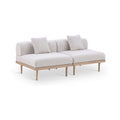 Julietta 71" Beige Resilient Water Resistant Fabric Upholstered 2pc. Outdoor Patio Modular Loveseat - S2A
