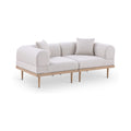 Julietta 71" Beige Resilient Water Resistant Fabric Upholstered 2pc. Outdoor Patio Modular Loveseat - S2B