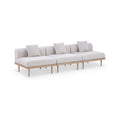 Julietta 106.5" Beige Resilient Water Resistant Fabric Upholstered 3pc. Outdoor Patio Modular Sofa - S3A