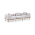 Julietta 106.5" Beige Resilient Water Resistant Fabric Upholstered 3pc. Outdoor Patio Modular Sofa - S3B