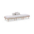 Julietta 106.5" Beige Resilient Water Resistant Fabric Upholstered 3pc. Outdoor Patio Modular Sofa - S3C