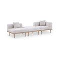 Julietta 106.5" Beige Resilient Water Resistant Fabric Upholstered 3pc. Outdoor Patio Modular Sofa - S3D