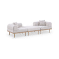 Julietta 106.5" Beige Resilient Water Resistant Fabric Upholstered 3pc. Outdoor Patio Modular Sofa - S3E