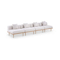 Julietta 142" Beige Resilient Water Resistant Fabric Upholstered 4pc. Outdoor Patio Modular Sofa - S4A