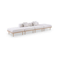 Julietta 142" Beige Resilient Water Resistant Fabric Upholstered 4pc. Outdoor Patio Modular Sofa - S4C