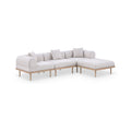 Julietta 106.5" Beige Resilient Water Resistant Fabric Upholstered 4pc. Outdoor Patio Modular Sectional - Sec4A
