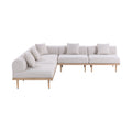 Julietta 106.5" Beige Resilient Water Resistant Fabric Upholstered 5pc. Outdoor Patio Modular Sectional - Sec5B