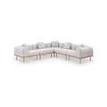 Julietta 106.5" Beige Resilient Water Resistant Fabric Upholstered 5pc. Outdoor Patio Modular Sectional - Sec5C
