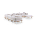 Julietta 142" Resilient Water Resistant Fabric Upholstered 7pc. Outdoor Patio Modular Sectional