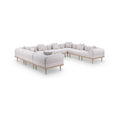 Julietta 142" Resilient Water Resistant Fabric Upholstered 8pc. Outdoor Patio Modular Sectional