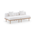 Julietta 71" Cream Resilient Water Resistant Fabric Upholstered 2pc. Outdoor Patio Modular Loveseat - S2A
