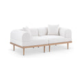 Julietta 71" Cream Resilient Water Resistant Fabric Upholstered 2pc. Outdoor Patio Modular Loveseat - S2B