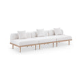 Julietta 106.5" Cream Resilient Water Resistant Fabric Upholstered 3pc. Outdoor Patio Modular Sofa - S3A