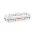 Julietta 106.5" Cream Resilient Water Resistant Fabric Upholstered 3pc. Outdoor Patio Modular Sofa - S3B