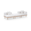 Julietta 106.5" Cream Resilient Water Resistant Fabric Upholstered 3pc. Outdoor Patio Modular Sofa - S3D