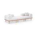 Julietta 106.5" Cream Resilient Water Resistant Fabric Upholstered 3pc. Outdoor Patio Modular Sofa - S3E