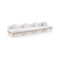 Julietta 142" Cream Resilient Water Resistant Fabric Upholstered 4pc. Outdoor Patio Modular Sofa - S4A