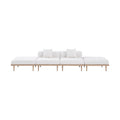 Julietta 142" Cream Resilient Water Resistant Fabric Upholstered 4pc. Outdoor Patio Modular Sofa - S4C