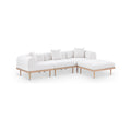 Julietta 106.5" Cream Resilient Water Resistant Fabric Upholstered 4pc. Outdoor Patio Modular Sectional - Sec4A