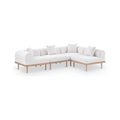 Julietta 106.5" Cream Resilient Water Resistant Fabric Upholstered 4pc. Outdoor Patio Modular Sectional - Sec4B
