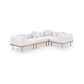 Julietta 106.5" Cream Resilient Water Resistant Fabric Upholstered 4pc. Outdoor Patio Modular Sectional - Sec4C
