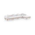 Julietta 142" Cream Resilient Water Resistant Fabric Upholstered 5pc. Outdoor Patio Modular Sectional - Sec5A
