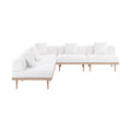 Julietta 106.5" Cream Resilient Water Resistant Fabric Upholstered 5pc. Outdoor Patio Modular Sectional - Sec5B