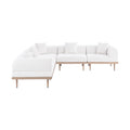 Julietta 106.5" Cream Resilient Water Resistant Fabric Upholstered 5pc. Outdoor Patio Modular Sectional - Sec5C
