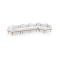 Julietta 142" Cream Resilient Water Resistant Fabric Upholstered 5pc. Outdoor Patio Modular Sectional - Sec5D