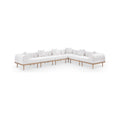 Julietta 142" Cream Resilient Water Resistant Fabric Upholstered 6pc. Outdoor Patio Modular Sectional - Sec6A