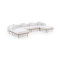Julietta 142" Cream Resilient Water Resistant Fabric Upholstered 6pc. Outdoor Patio Modular Sectional - Sec6B