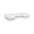 Julietta 142" Cream Resilient Water Resistant Fabric Upholstered 6pc. Outdoor Patio Modular Sectional - Sec6D