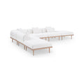 Julietta 142" Cream Resilient Water Resistant Fabric Upholstered 6pc. Outdoor Patio Modular Sectional - Sec6E