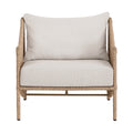 Corsica Beige Olefin Water Resistant Fabric And Wicker Outdoor Patio Accent Chair