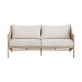 Corsica 70" Beige Olefin Water Resistant Fabric And Wicker Outdoor Patio Loveseat