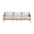 Corsica 89" Beige Olefin Water Resistant Fabric And Wicker Outdoor Patio Sofa