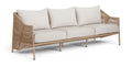 Corsica 89" Beige Olefin Water Resistant Fabric And Wicker Outdoor Patio Sofa