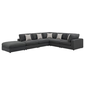 Serene 6-piece Upholstered Modular Sectional Charcoal