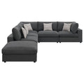Serene 6-Piece Modular Sectional Sofa in Charcoal Linen